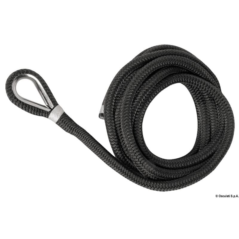 Amarres avec épissure haute résistance double tresse Noir 12mm