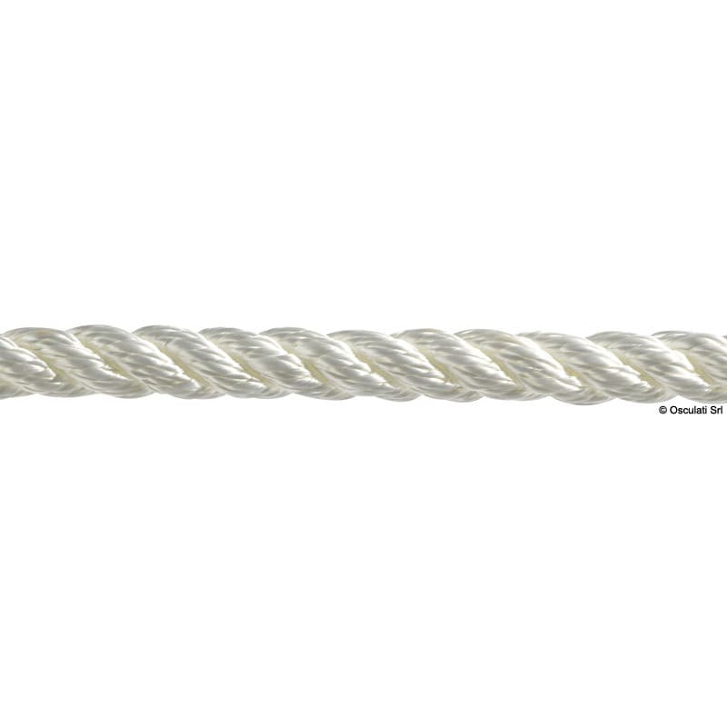 Bout blanc 3 torons - en polyester - HAUTE RESISTANCE Blanc 14mm