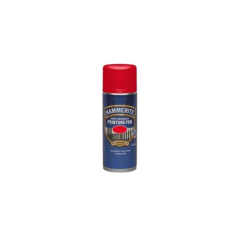 Hammerite - Peinture laque antirouille Laqué rouge vif Aérosol 400ml
