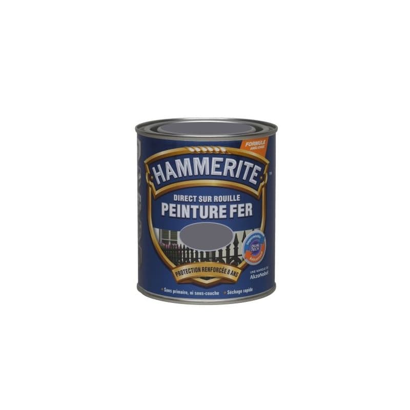Hammerite - Peinture laque antirouille 0.75l Laqué argent