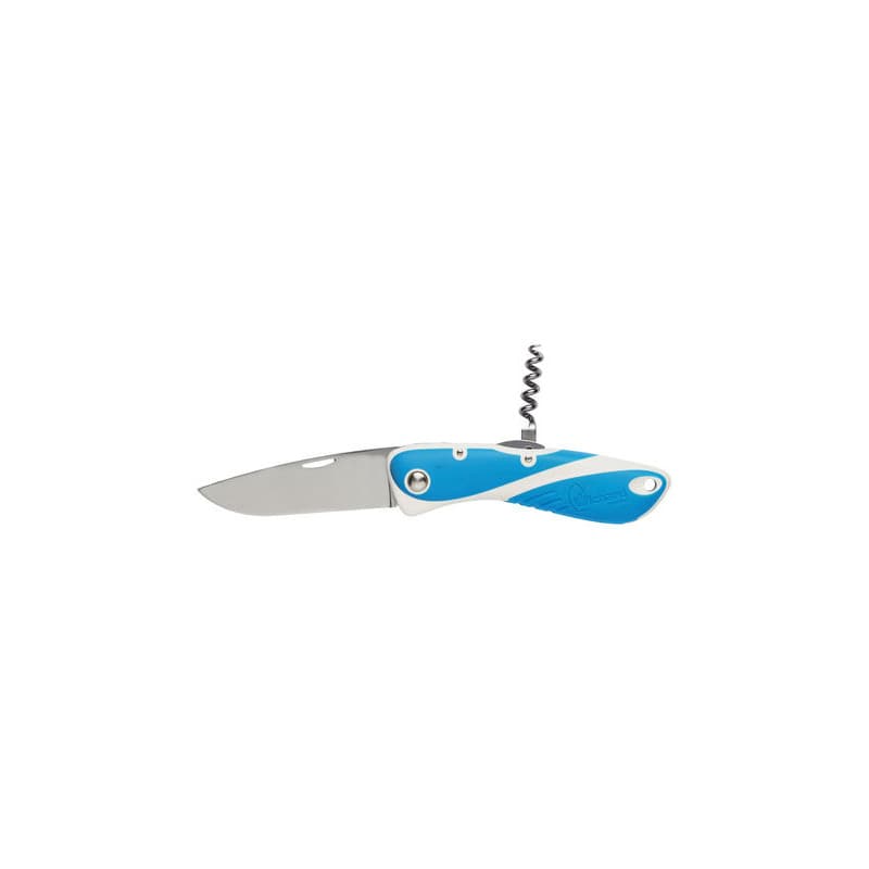Couteau WICHARD AQUATERRA Lame lisse + tire-bouchon + dragonne offerte Bleu