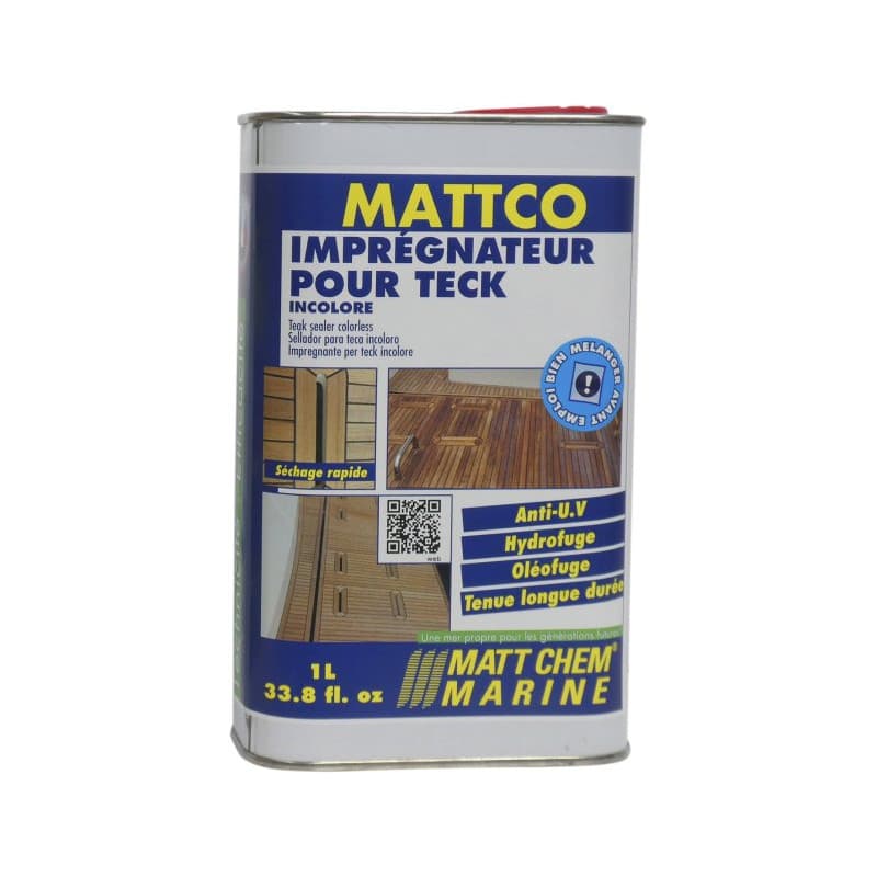 MATT CHEM - MATTCO INCOLORE - Imprégnateur pour teck incolore (formulation en phase aqueuse) 1 Litre
