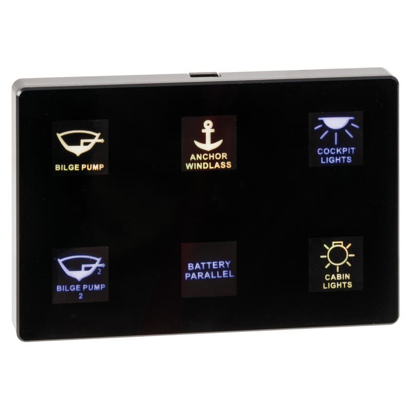 Panneau électrique tactile programmable avec CAN-BUS 2x5A ; 2x10A ; 2x15A