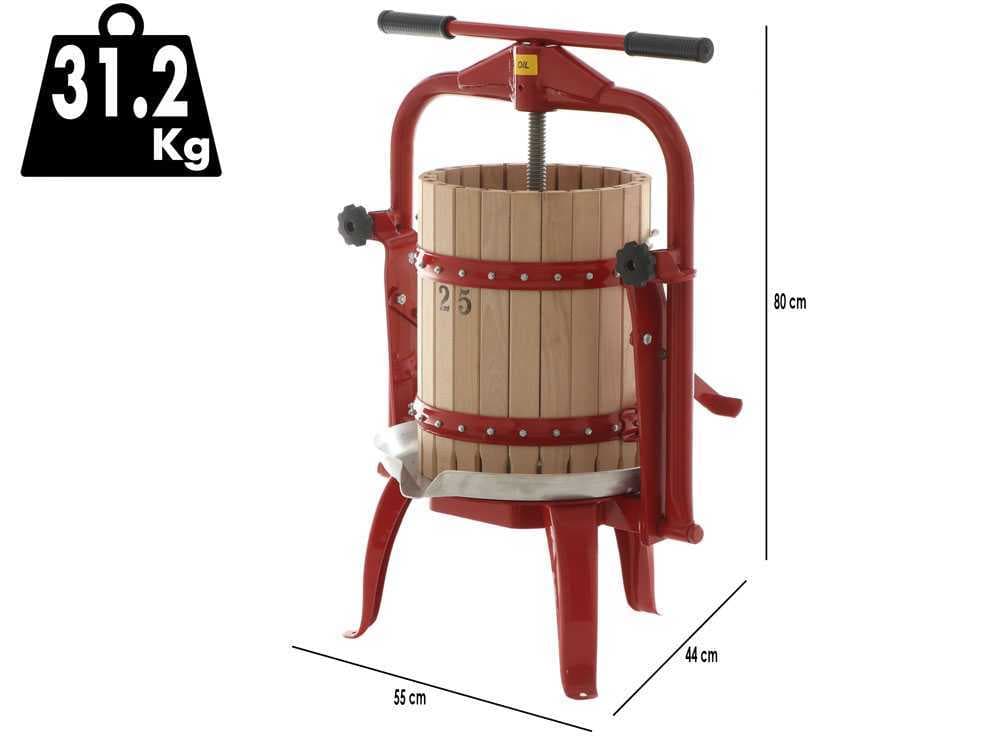 Baesso F25 – Prensa de tornillo para fruta y verdura 20L – Jaula de madera