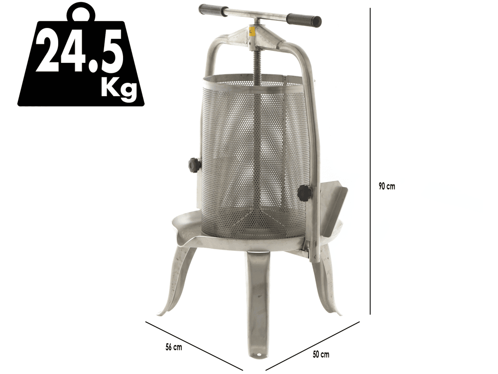 Baesso V30 Inox – Prensa de tornillo para fruta y verdura 30L – Jaula INOX