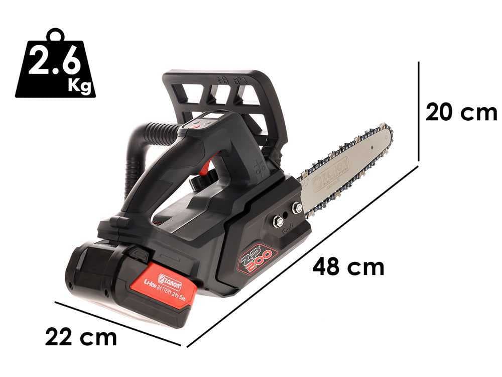 Zanon ZP 200 – Electrosierra de batería 2 x 18V 5Ah – Espada de 20cm