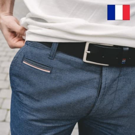 Chino "Carlito" droit 100% coton bio 42 Bleu