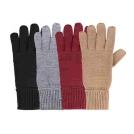 Gants adultes 100% laine mérinos bordeaux 6.5