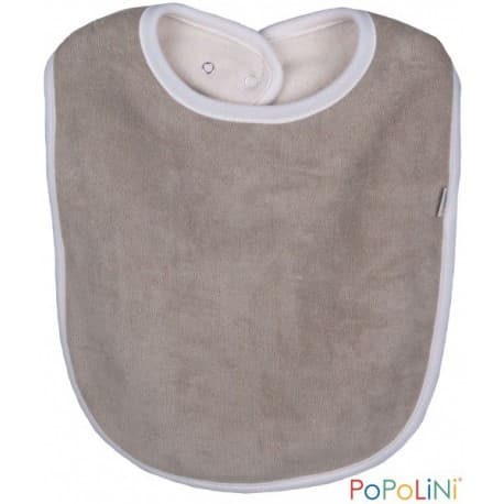 Bavoir 2ème âge 100% coton bio taupe