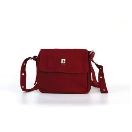 Sacoche chanvre et coton bio bordeaux