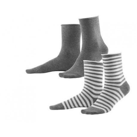 Lot 2 paires de chaussettes coton bio Gris 35/38