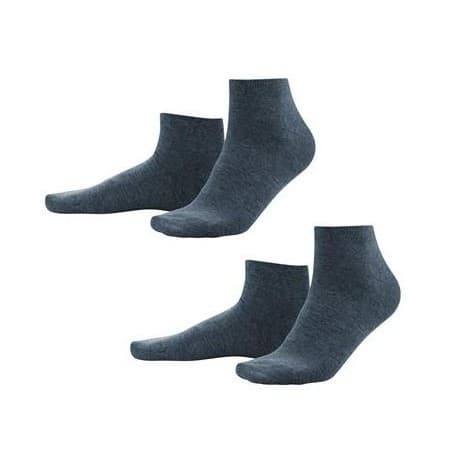 Socquettes sneaker coton bio (2 paires) marine 43/46