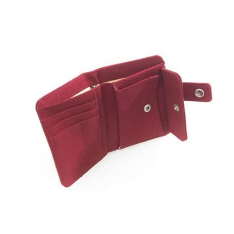 Portefeuille chanvre et coton bio bordeaux