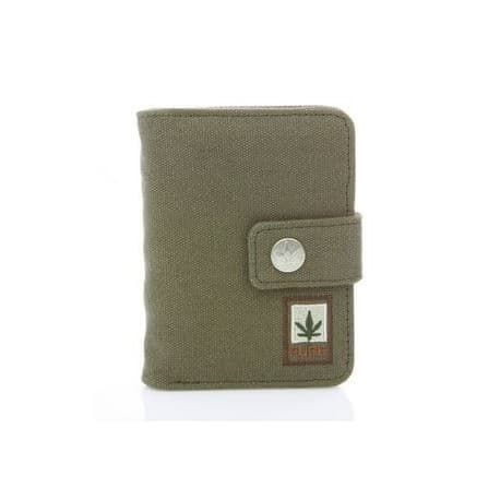 Portefeuille chanvre et coton bio kaki