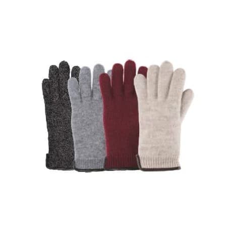 Gants 100% laine vierge bord cuir Gris G8