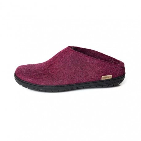 Chaussons adultes laine fushia semelles noires 36 fushia
