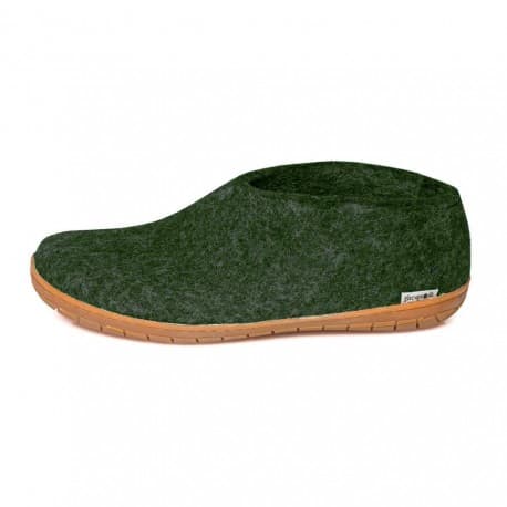 Chaussons adultes laine vert foncé 44 Vert foncé
