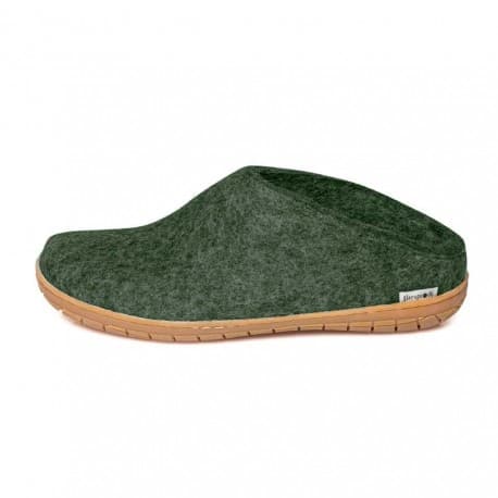Chaussons adultes laine vert foncé 39