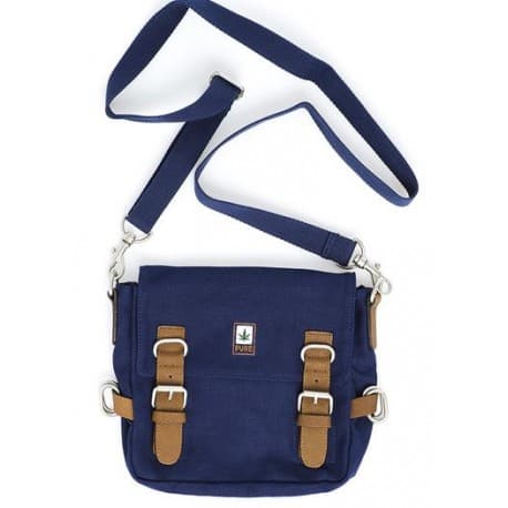Sacoche chanvre et coton bio Bleu