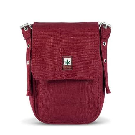 Sacoche chanvre et coton bio bordeaux