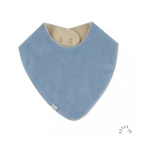 Bavoir bandana imperméable coton Bleu