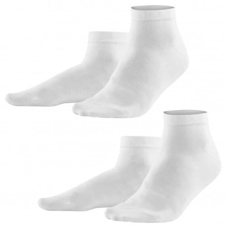 Socquettes sneaker coton bio (2 paires) Blanc 43/46