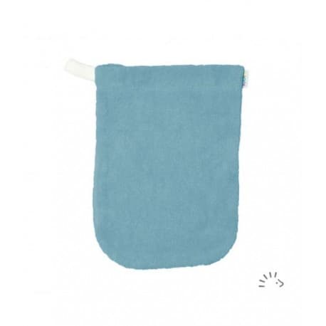 Gant de toilette enfant 100% coton bio Bleu