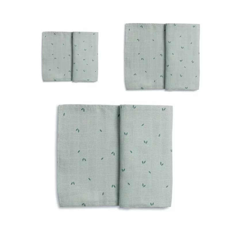 Gloop - set de 3 langes mousselines organic green