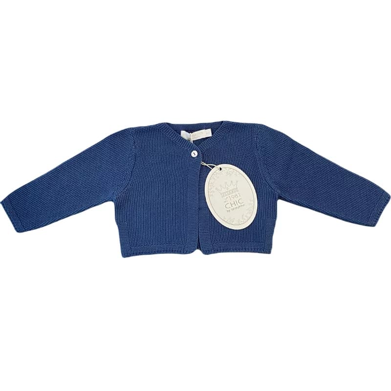 Cardigan tricoté laranjinha - 6 mois bleu