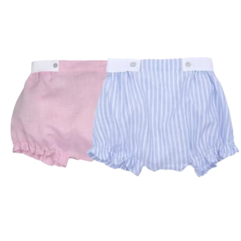 Short en lin et coton laranjinha - 3 mois bleu