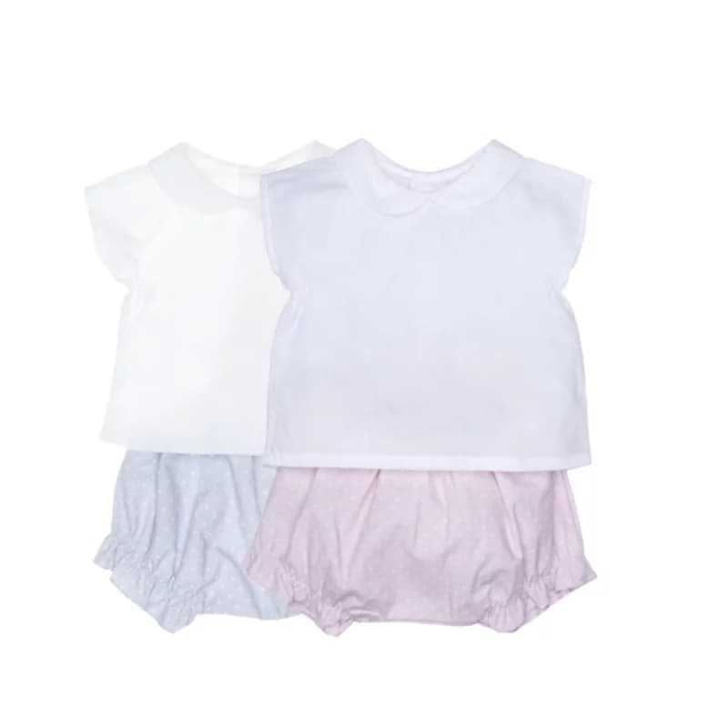 Ensemble deux piĂšces en coton laranjinha - 6 mois rose