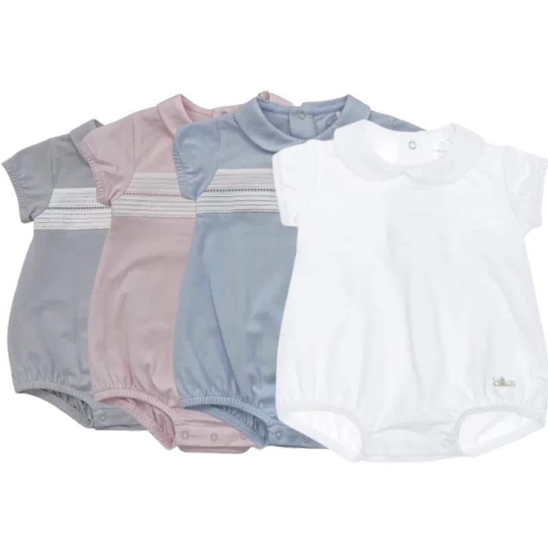 Barboteuse Ă nervures et broderie laranjinha - 6 mois blanc