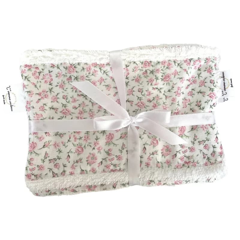 Lot de 4 lingettes réutilisables petites roses