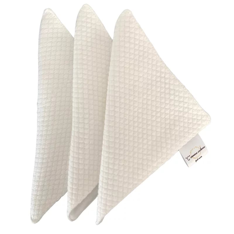 Lot de 3 lingettes réutilisables c comme cadeau blanc