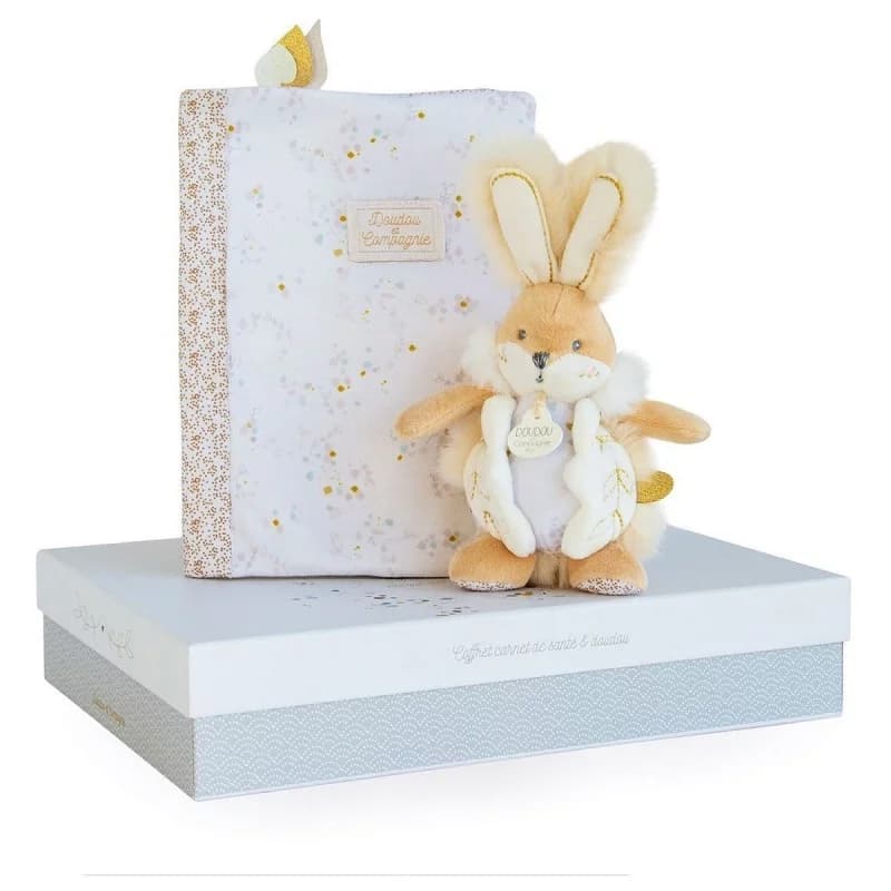 Lapin de sucre - protège carnet de santé doudou et compagnie blanc
