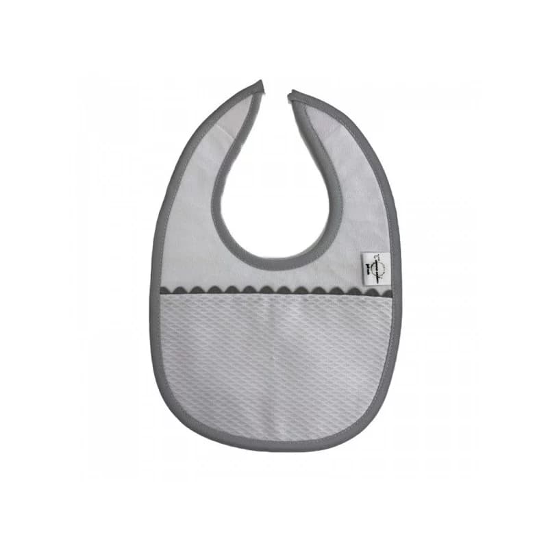 Bavoirs 100 % coton personnalisables c comme cadeau blanc et gris clair