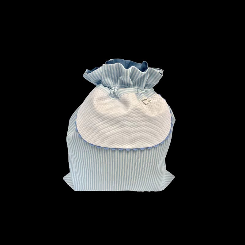 Sac de crèche à rayures bleu