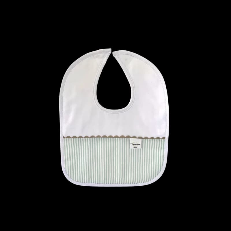 Bavoir à rayures en coton vert