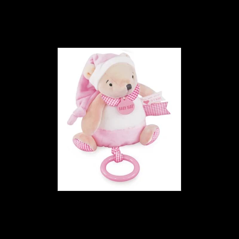 Boîte à musique ourson baby nat' rose