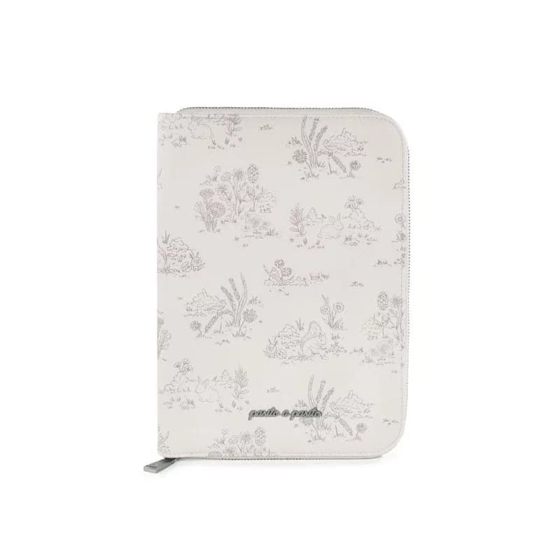 Protège carnet de santé toile de jouy beige