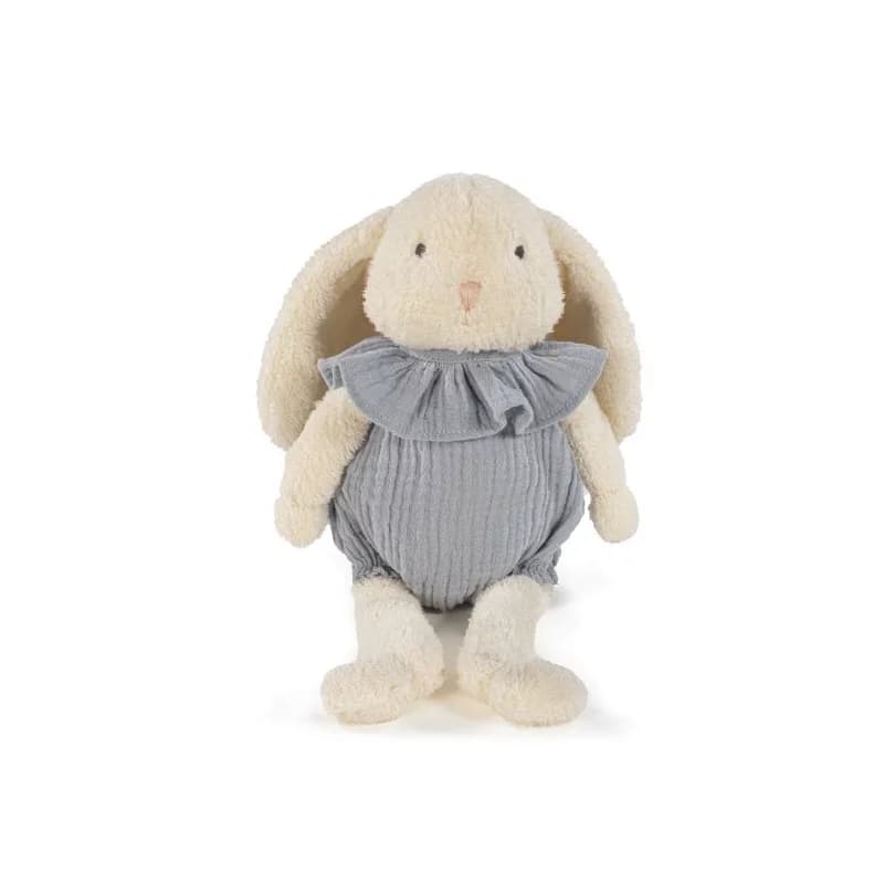 Peluche lapin bleu gris 34 cm