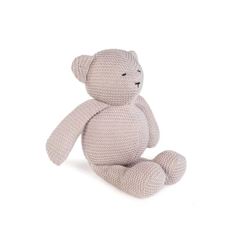 Peluche ours tricoté rose