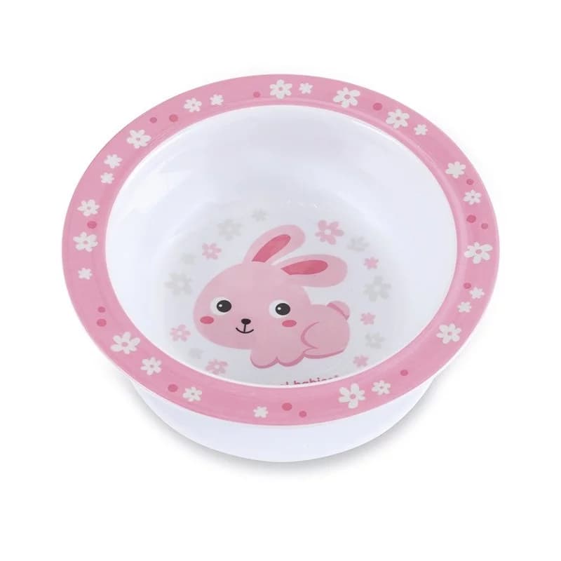 Canpol - coffret repas assiette anti-glisse et cuillères rose