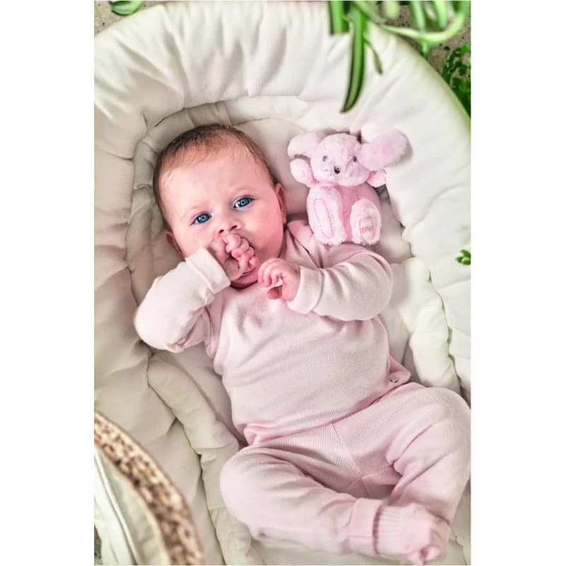 Augustin le lapin - peluche 12cm tartine et chocolat rose