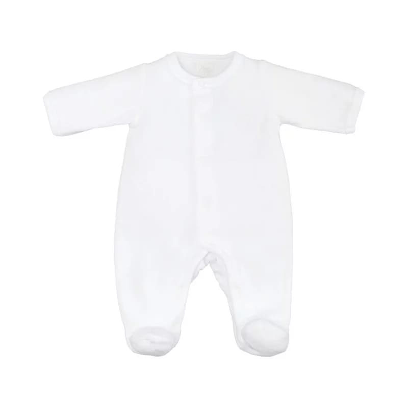 Babygrow velours ouverture frontale laranjinha - 3 mois blanc