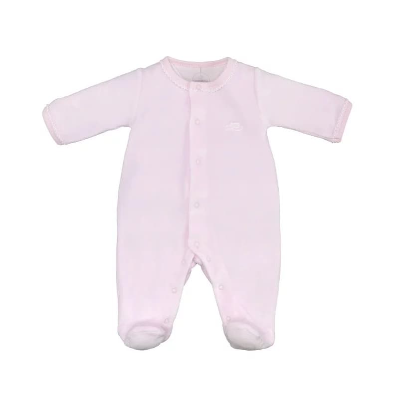 Babygrow velours ouverture frontale laranjinha - 3 mois rose