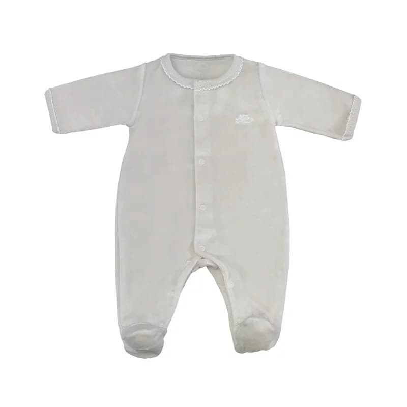 Babygrow velours ouverture frontale laranjinha - 3 mois gris