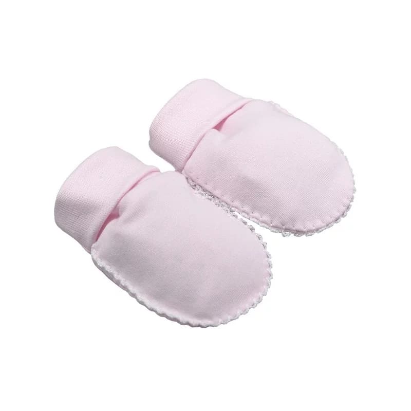 Gants en coton interlock antibactérien laranjinha - 1 mois rose