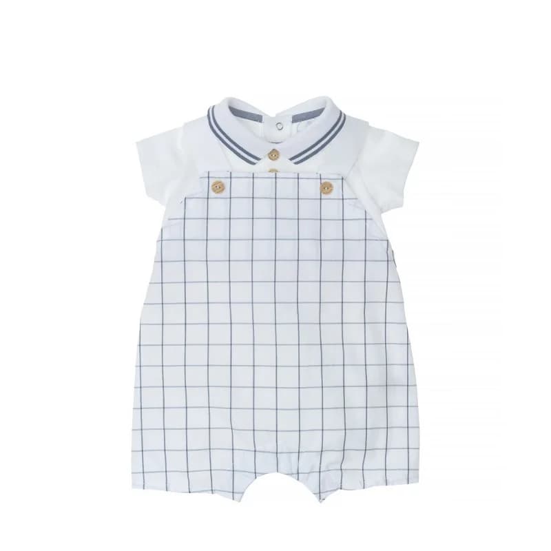 Ensemble à carreaux 2 en 1 laranjinha - 3 mois