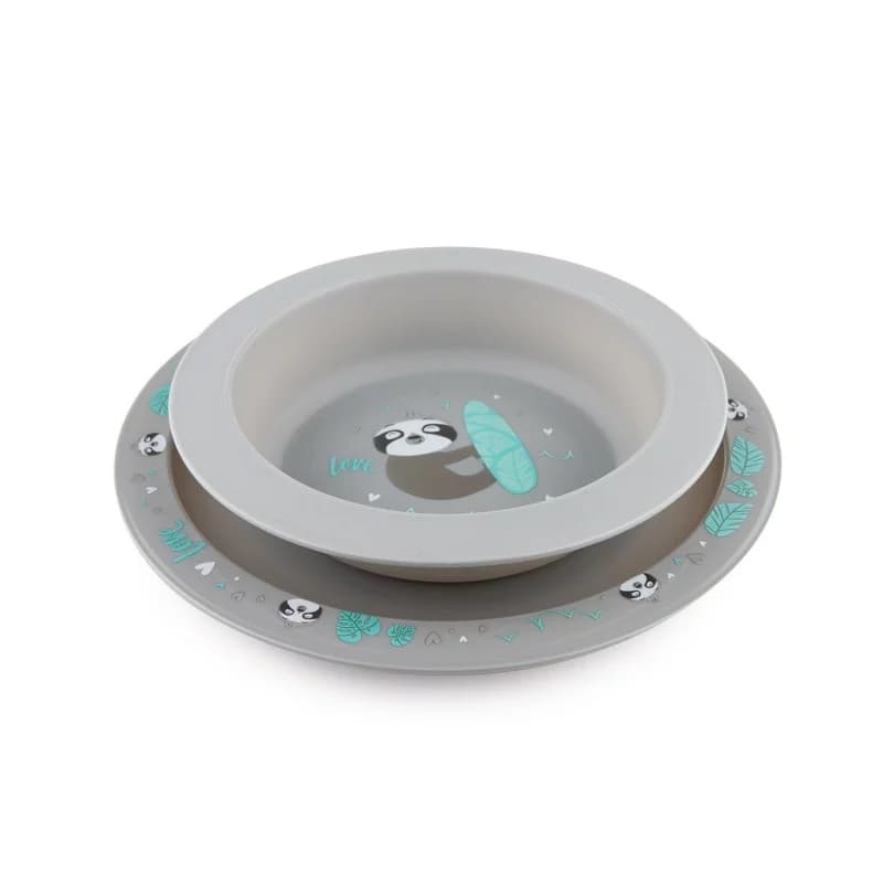 Set repas de 2 assiettes - canpol gris